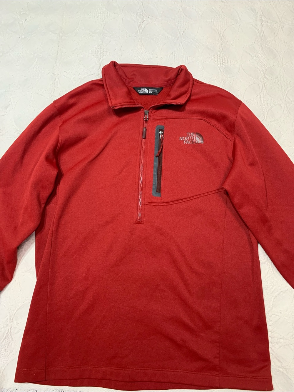 The North Face Men's Red Quarter-Zip Fleece Pullover